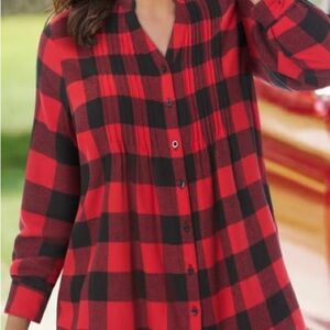 Woman Within Red and Black Plaid Shirt